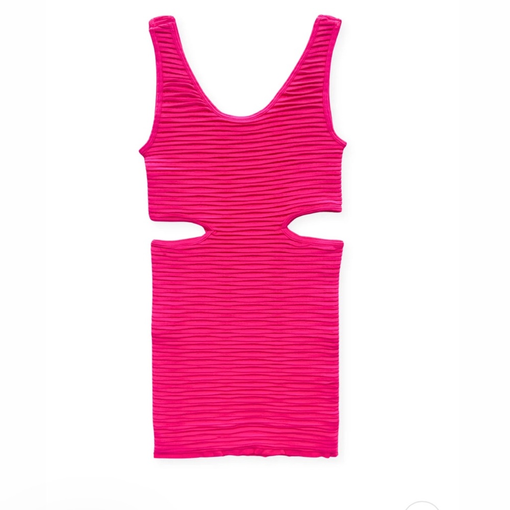KATIE J NYC SHAYLA JUNIOR (ADULT) PINK CUTOUT BODYCON MINI DRESS SIZE XS-S NWT